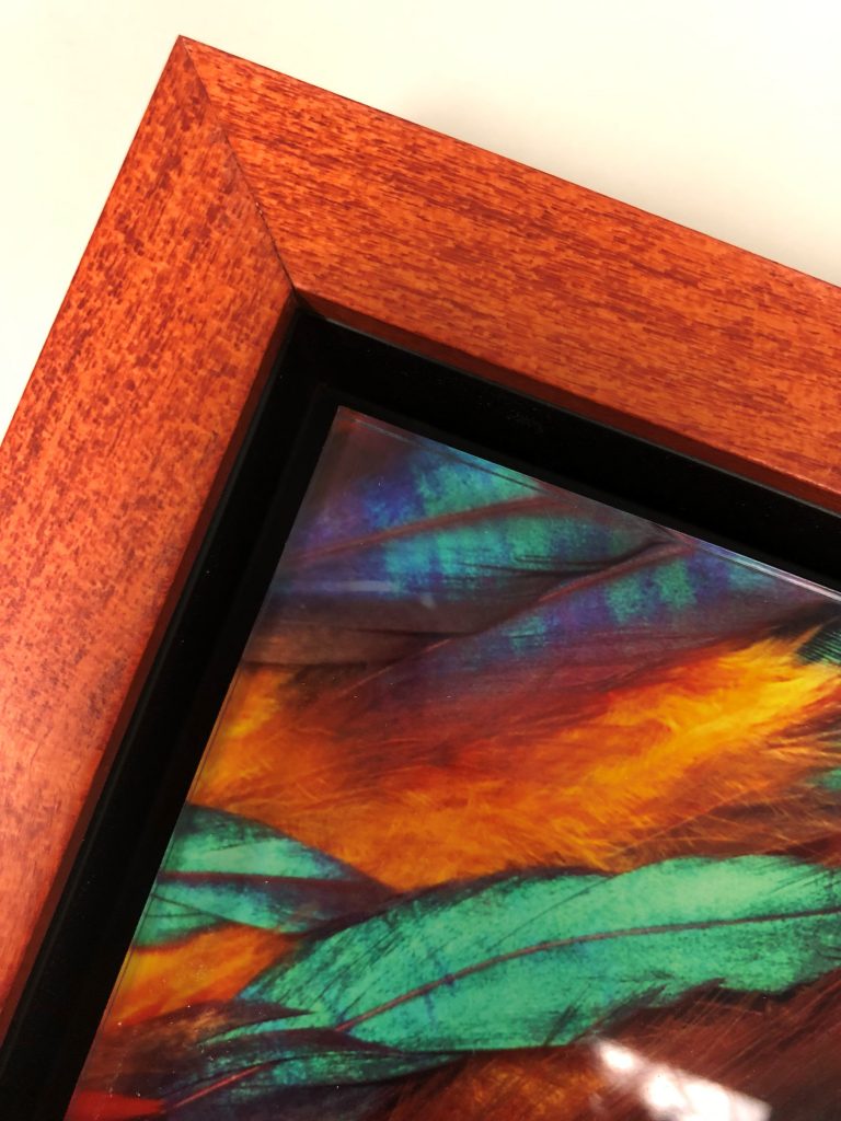 float framed acrylic print close-up