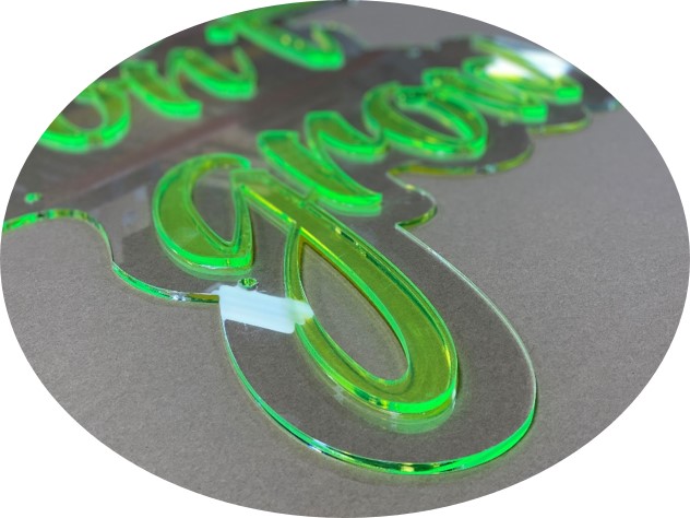 Laser cut flourescent acrylic
